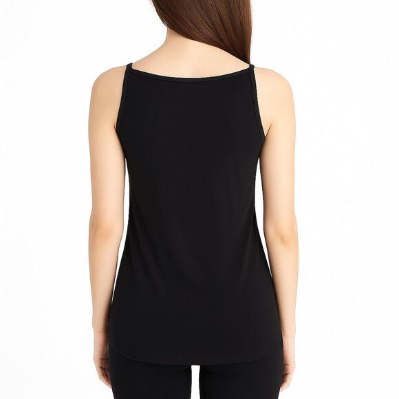 Badgley Mischka X-Small Black Silver Sequined Cami Top Sparkle Stretch Holiday - Picture 3 of 12